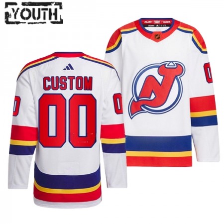 Lapsille NHL New Jersey Devils Pelipaita Custom Adidas 2022-23 Reverse Retro 2.0 Valkoinen Authentic